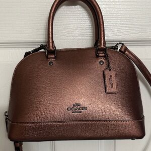 Coach Mini Sierra Metallic Rose Satchel/Crossbody Bag